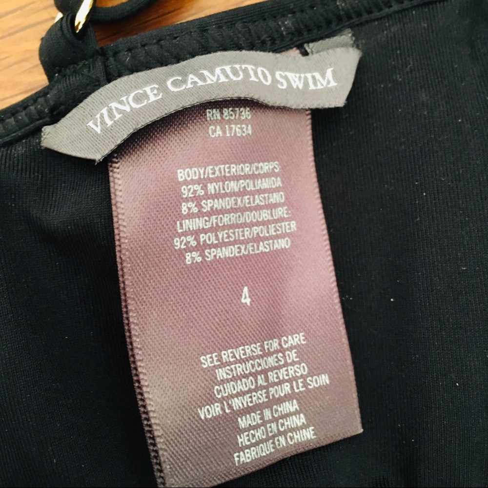 Vince Camuto Swimsuit Size 4 color Black - Picture 9 of 9